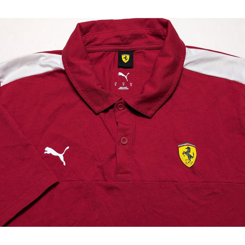 PUMA Scuderia Ferrari F1 Polo Shirt Cotton Red Men's XL